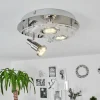 hofstein Plafonnier Morges LED Chrome, Blanc, 3 lumières* Lampes En Verre