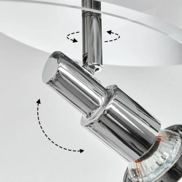 hofstein Plafonnier Morges LED Chrome, Blanc, 3 lumières* Lampes En Verre