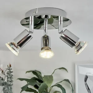 hofstein Plafonnier Morges LED Chrome, 3 lumières* Lampes Modernes