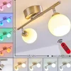 hofstein Plafonnier Motala LED Nickel mat, 2 lumières, Télécommandes, Changeur de couleurs* Lampes En Verre