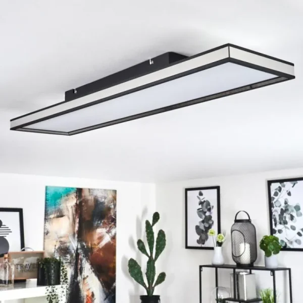 hofstein Plafonnier Nabbas LED Noir, 1 lumière, Télécommandes* Lampes Modernes