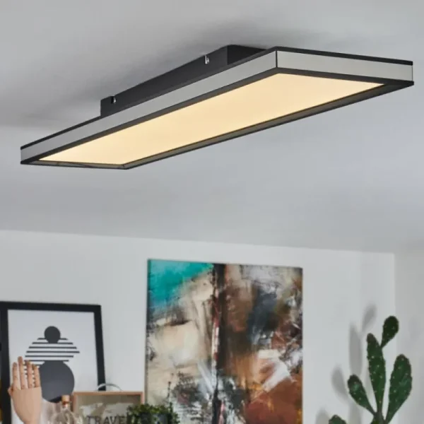 hofstein Plafonnier Nabbas LED Noir, 1 lumière, Télécommandes* Lampes Modernes