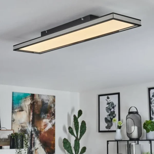 hofstein Plafonnier Nabbas LED Noir, 1 lumière, Télécommandes* Lampes Modernes
