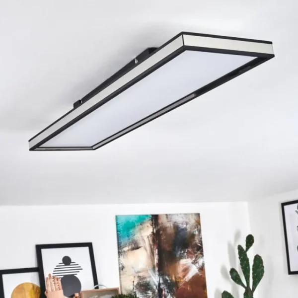 hofstein Plafonnier Nabbas LED Noir, 1 lumière, Télécommandes* Lampes Modernes