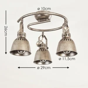 hofstein Plafonnier Nanlia Gris, Argenté, 3 lumières* Lampes Modernes