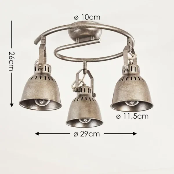 hofstein Plafonnier Nanlia Gris, Argenté, 3 lumières* Lampes Modernes