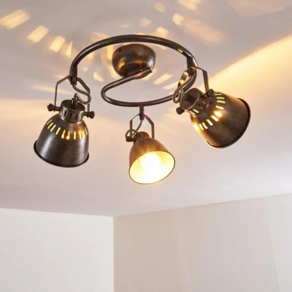 hofstein Plafonnier Nanlia Gris, Argenté, 3 lumières* Lampes Modernes