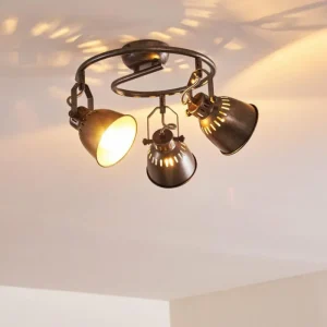 hofstein Plafonnier Nanlia Gris, Argenté, 3 lumières* Lampes Modernes