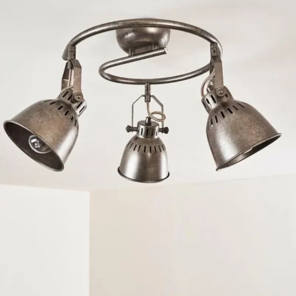 hofstein Plafonnier Nanlia Gris, Argenté, 3 lumières* Lampes Modernes