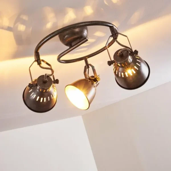 hofstein Plafonnier Nanlia Gris, Argenté, 3 lumières* Lampes Modernes