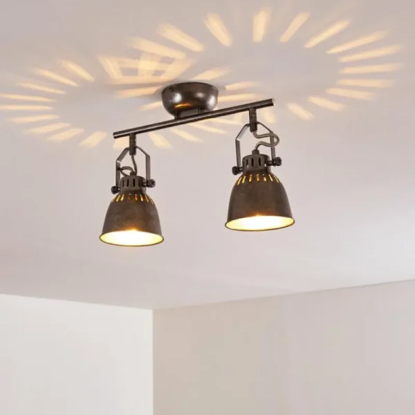 hofstein Plafonnier Nanlia Gris, Argenté, 2 lumières* Lampes Modernes