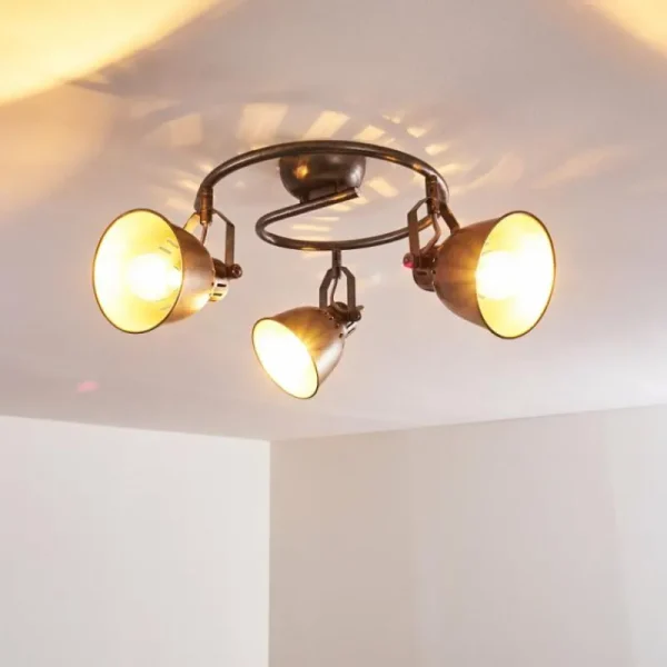 hofstein Plafonnier Nanlia Gris, Argenté, 3 lumières* Lampes Modernes