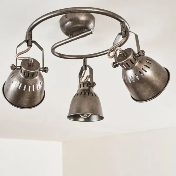 hofstein Plafonnier Nanlia Gris, Argenté, 3 lumières* Lampes Modernes