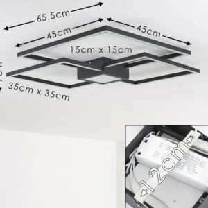 hofstein Plafonnier Narpes LED Anthracite, 1 lumière* Lampes Modernes