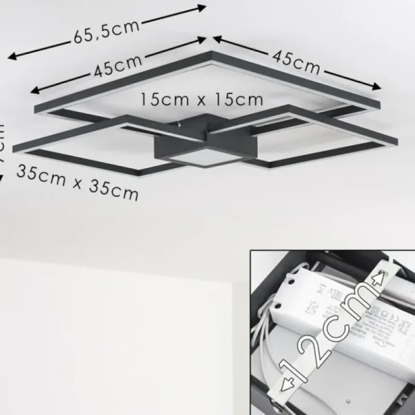 hofstein Plafonnier Narpes LED Anthracite, 1 lumière* Lampes Modernes