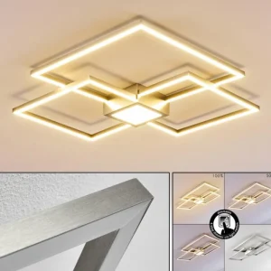 hofstein Plafonnier Narpes LED Nickel mat, 1 lumière* Lampes Modernes