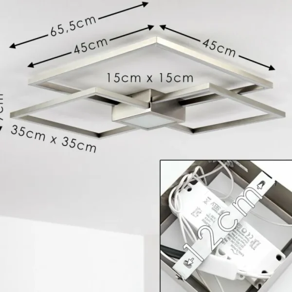 hofstein Plafonnier Narpes LED Nickel mat, 1 lumière* Lampes Modernes