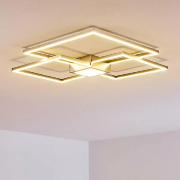 hofstein Plafonnier Narpes LED Nickel mat, 1 lumière* Lampes Modernes