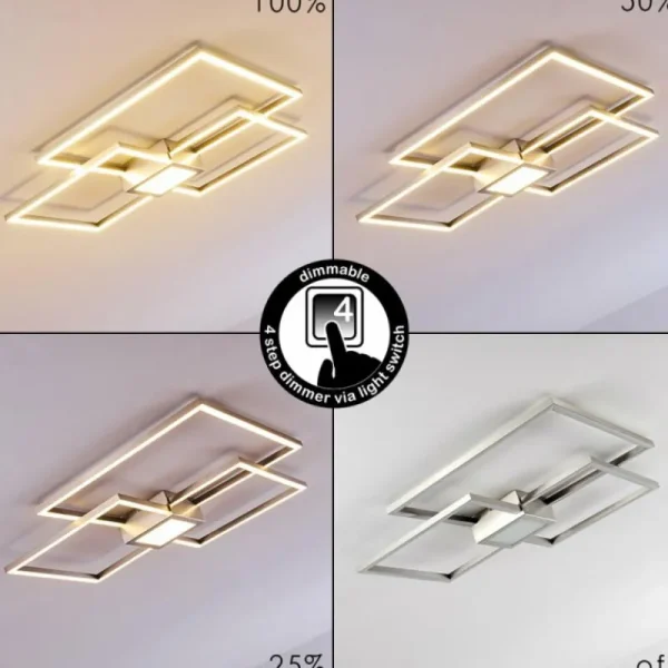 hofstein Plafonnier Narpes LED Nickel mat, 1 lumière* Lampes Modernes