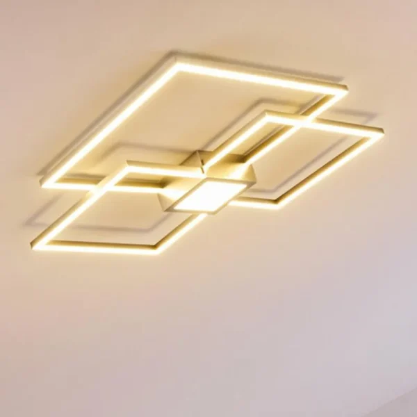 hofstein Plafonnier Narpes LED Nickel mat, 1 lumière* Lampes Modernes