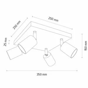 hofstein Plafonnier Nazca Bois clair, 4 lumières* Lampes Modernes