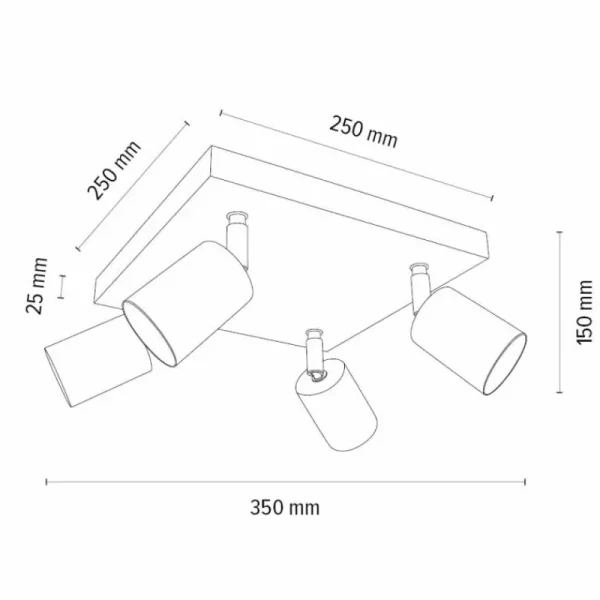hofstein Plafonnier Nazca Bois clair, 4 lumières* Lampes Modernes