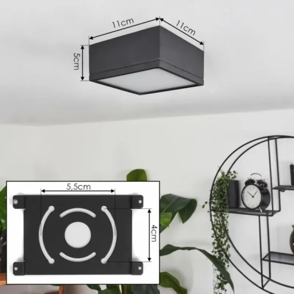 hofstein Plafonnier Netstal LED Anthracite, 1 lumière* Lampes Modernes