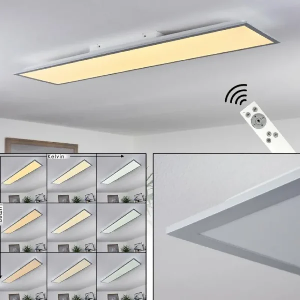 hofstein Plafonnier Nexo LED Blanc, 1 lumière, Télécommandes* Lampes Modernes