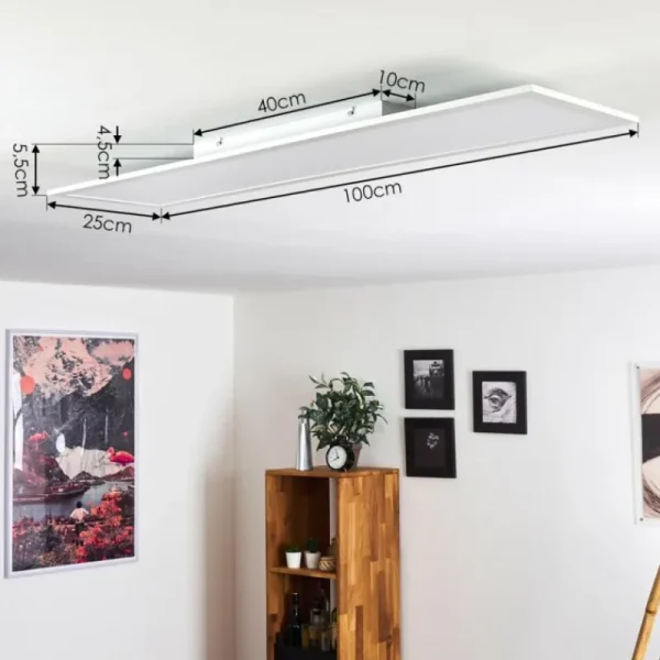 hofstein Plafonnier Nexo LED Blanc, 1 lumière, Télécommandes* Lampes Modernes