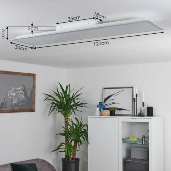 hofstein Plafonnier Nexo LED Blanc, 1 lumière, Télécommandes* Lampes Modernes