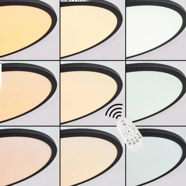 hofstein Plafonnier Nexo LED Noir, 1 lumière, Télécommandes* Lampes Modernes