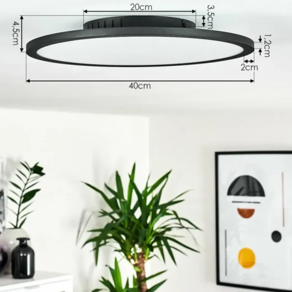 hofstein Plafonnier Nexo LED Noir, 1 lumière, Télécommandes* Lampes Modernes