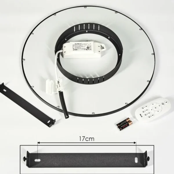 hofstein Plafonnier Nexo LED Noir, 1 lumière, Télécommandes* Lampes Modernes