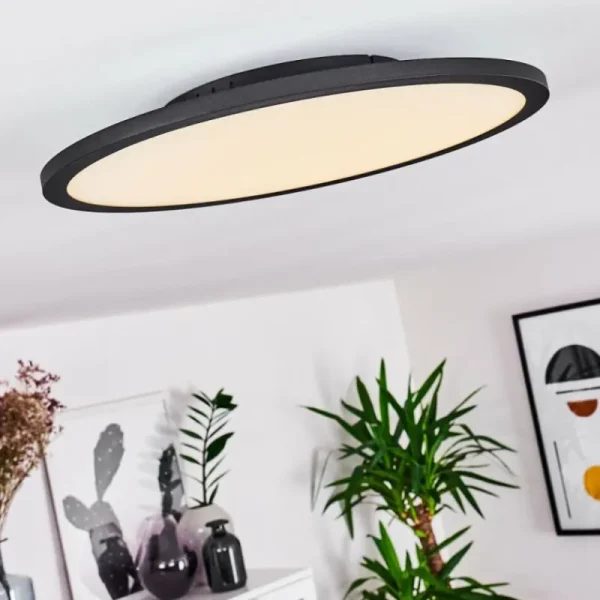 hofstein Plafonnier Nexo LED Noir, 1 lumière, Télécommandes* Lampes Modernes