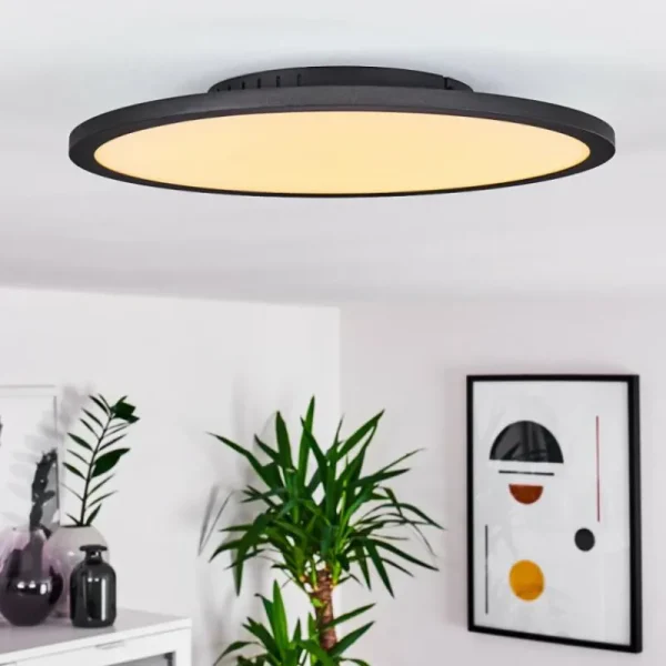 hofstein Plafonnier Nexo LED Noir, 1 lumière, Télécommandes* Lampes Modernes
