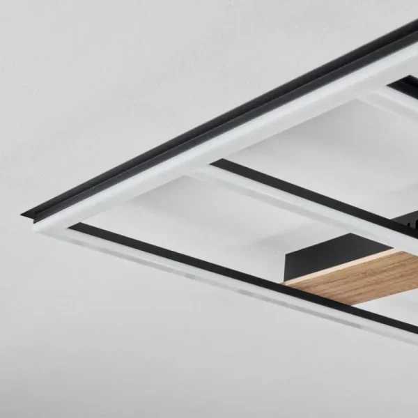 hofstein Plafonnier Nganbeto LED Couleur bois, Noir, 1 lumière* Lampes Modernes