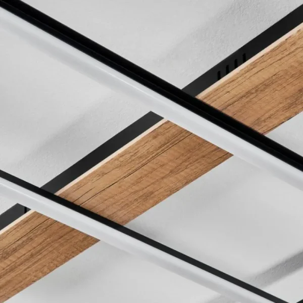 hofstein Plafonnier Nganbeto LED Couleur bois, Noir, 1 lumière* Lampes Modernes
