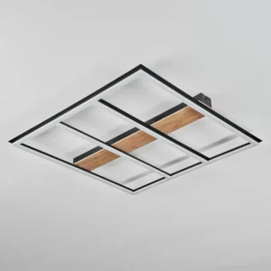 hofstein Plafonnier Nganbeto LED Couleur bois, Noir, 1 lumière* Lampes Modernes