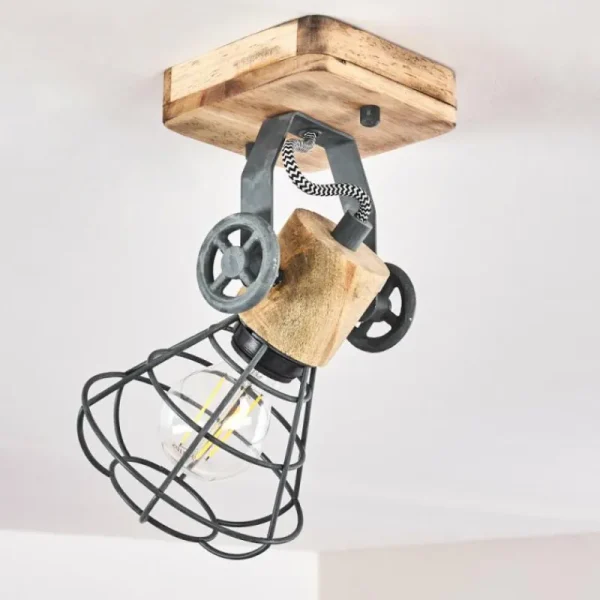 hofstein Plafonnier Nifun Brun, Gris, 1 lumière* Lampes Modernes