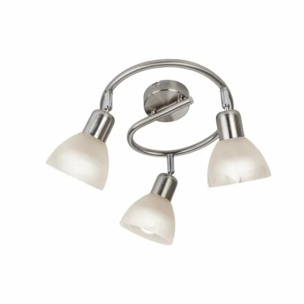 Luminaires Nino Plafonnier Nino Leuchten DAYTONA LED Nickel mat, 3 lumières* Lampes En Verre