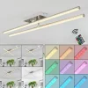 hofstein Plafonnier Noppa LED Chrome, Nickel mat, 2 lumières, Télécommandes, Changeur de couleurs* Lampes Modernes