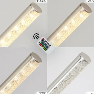 hofstein Plafonnier Noppa LED Chrome, Nickel mat, 2 lumières, Télécommandes, Changeur de couleurs* Lampes Modernes