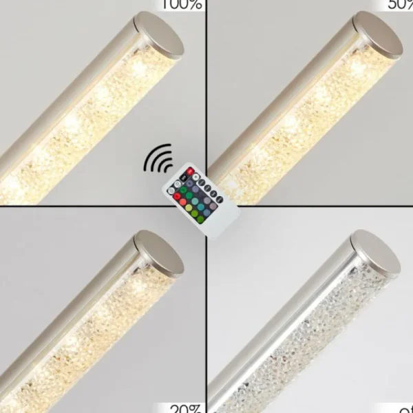hofstein Plafonnier Noppa LED Chrome, Nickel mat, 2 lumières, Télécommandes, Changeur de couleurs* Lampes Modernes
