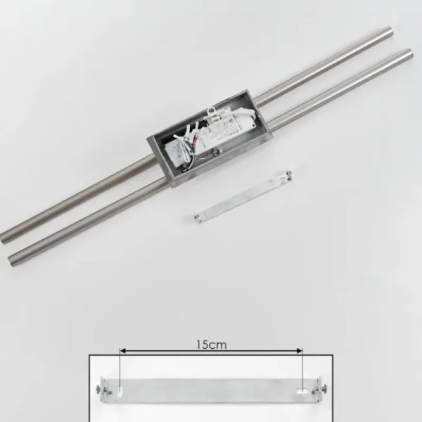 hofstein Plafonnier Noppa LED Chrome, Nickel mat, 2 lumières, Télécommandes, Changeur de couleurs* Lampes Modernes