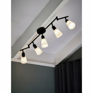 Luminaires Nordlux Plafonnier Nordlux COLE Noir, 5 lumières* Lampes En Verre