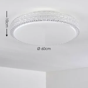 hofstein Plafonnier Norra LED Blanc, 1 lumière, Télécommandes* Lampes En Verre