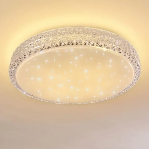 hofstein Plafonnier Norra LED Blanc, 1 lumière, Télécommandes* Lampes En Verre