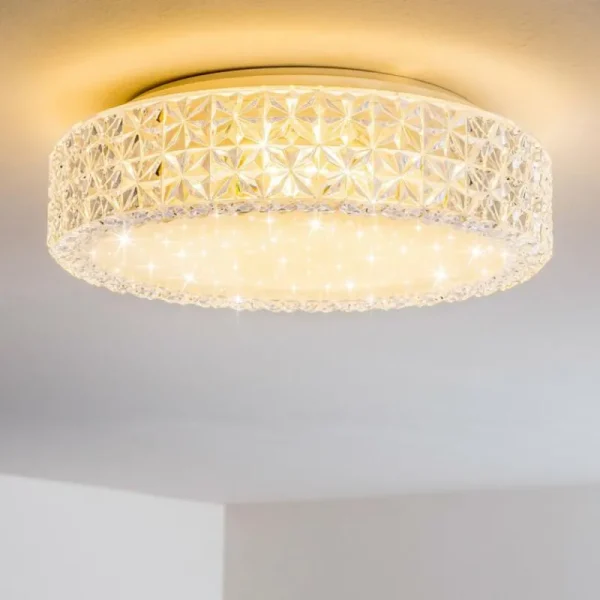 hofstein Plafonnier Norra LED Blanc, 1 lumière* Lampes En Verre