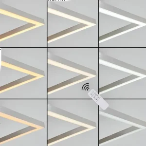 hofstein Plafonnier Oberegg LED Chrome, Nickel mat, 1 lumière, Télécommandes* Lampes Modernes