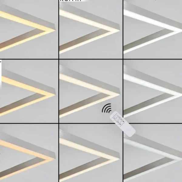 hofstein Plafonnier Oberegg LED Chrome, Nickel mat, 1 lumière, Télécommandes* Lampes Modernes